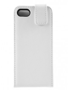 iPhone 5 - Etui Cuir Flip HQ Blanc
