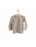 PIROULI - Shirt Christophe cream tartan pattern