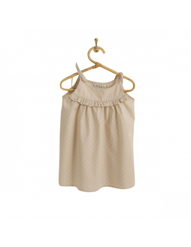 PIROULI - Dress Emeline peach polka-dot print
