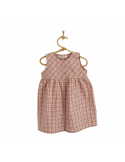 PIROULI - Dress Lilou pink tartan pattern